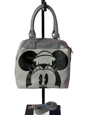 Mickey Mouse Purse Disney Parks Grey Tones Shoulder Or Hand Strap Authentic